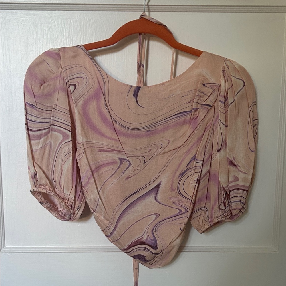 Miramar Swirl Patterned Women's lace back crop Top